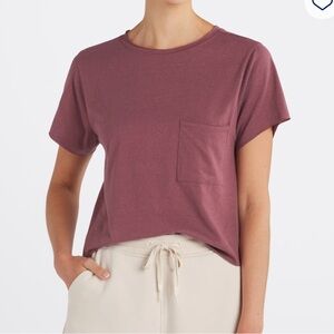 Threads 4 Thought Maggie Triblend Cropped Tee in Maroon/Purple Size L